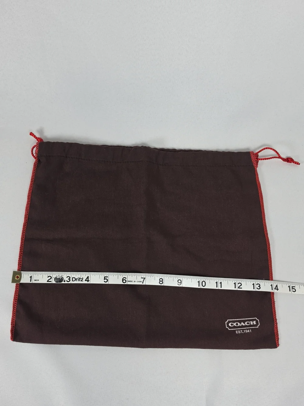 Coach Authentic Replacement Dust Bag Brown Red Medium 15x11 Womens